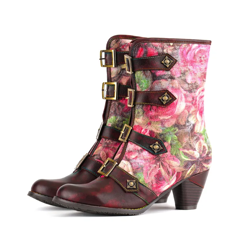Rose Garden Buckle Boots sold by superladystar
