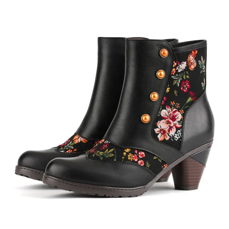 Midnight Garden Button Ankle Boots sold by superladystar