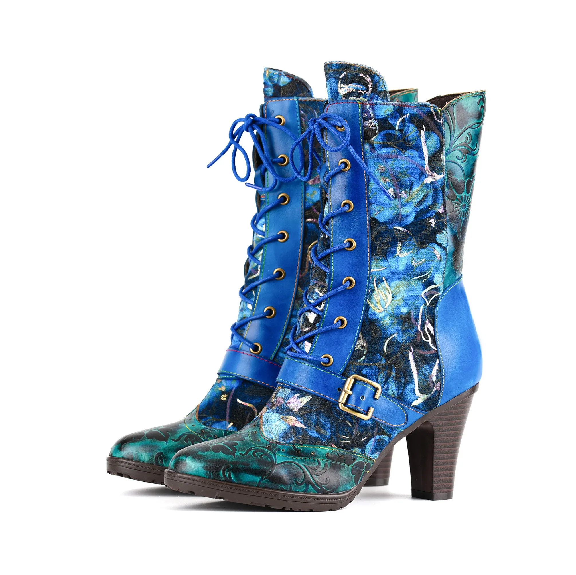 Midnight Bloom Lace-Up Boots sold by superladystar