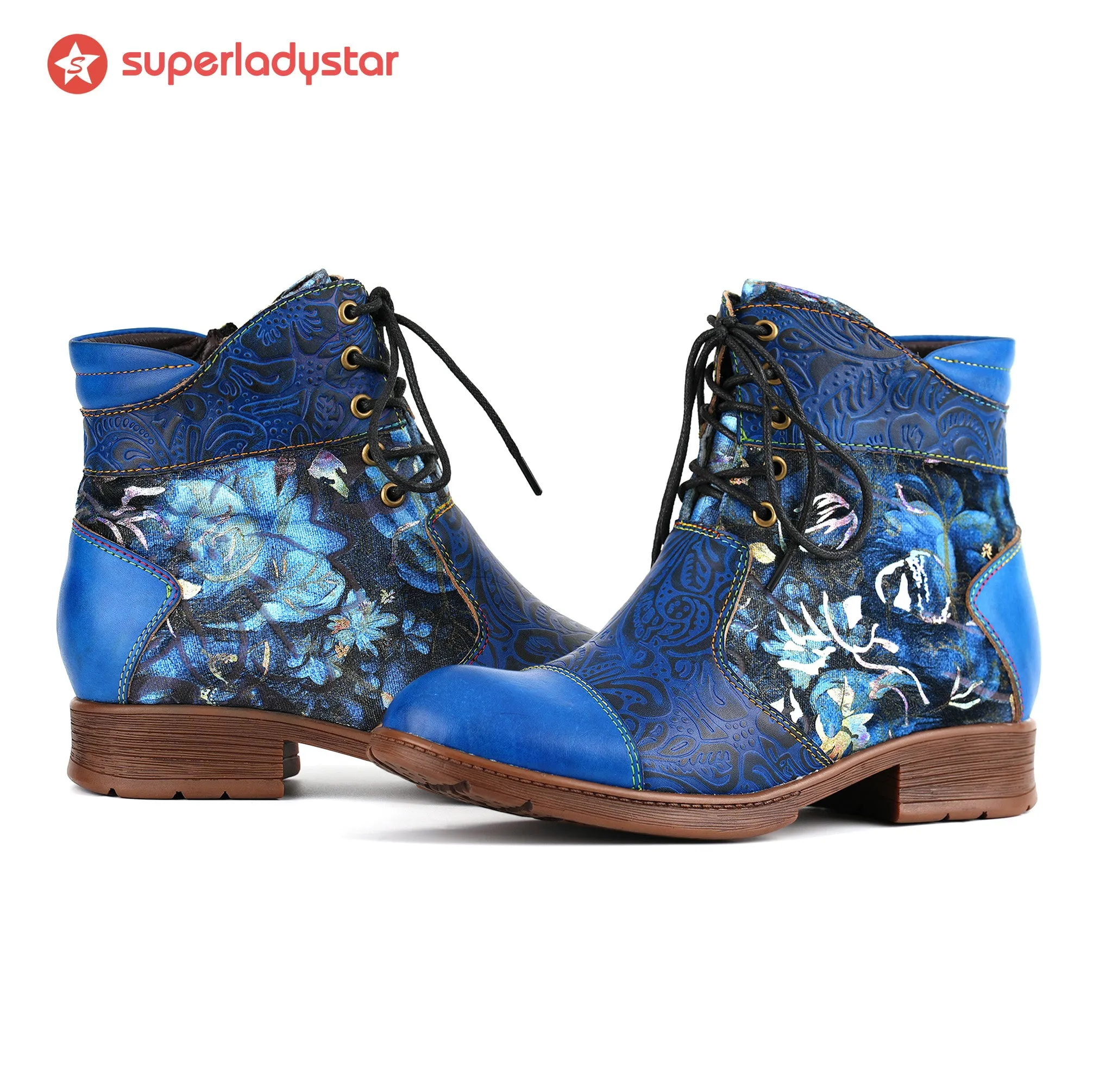 Midnight Blossom Lace-Up Ankle Boots sold by superladystar product image thumbnail 5