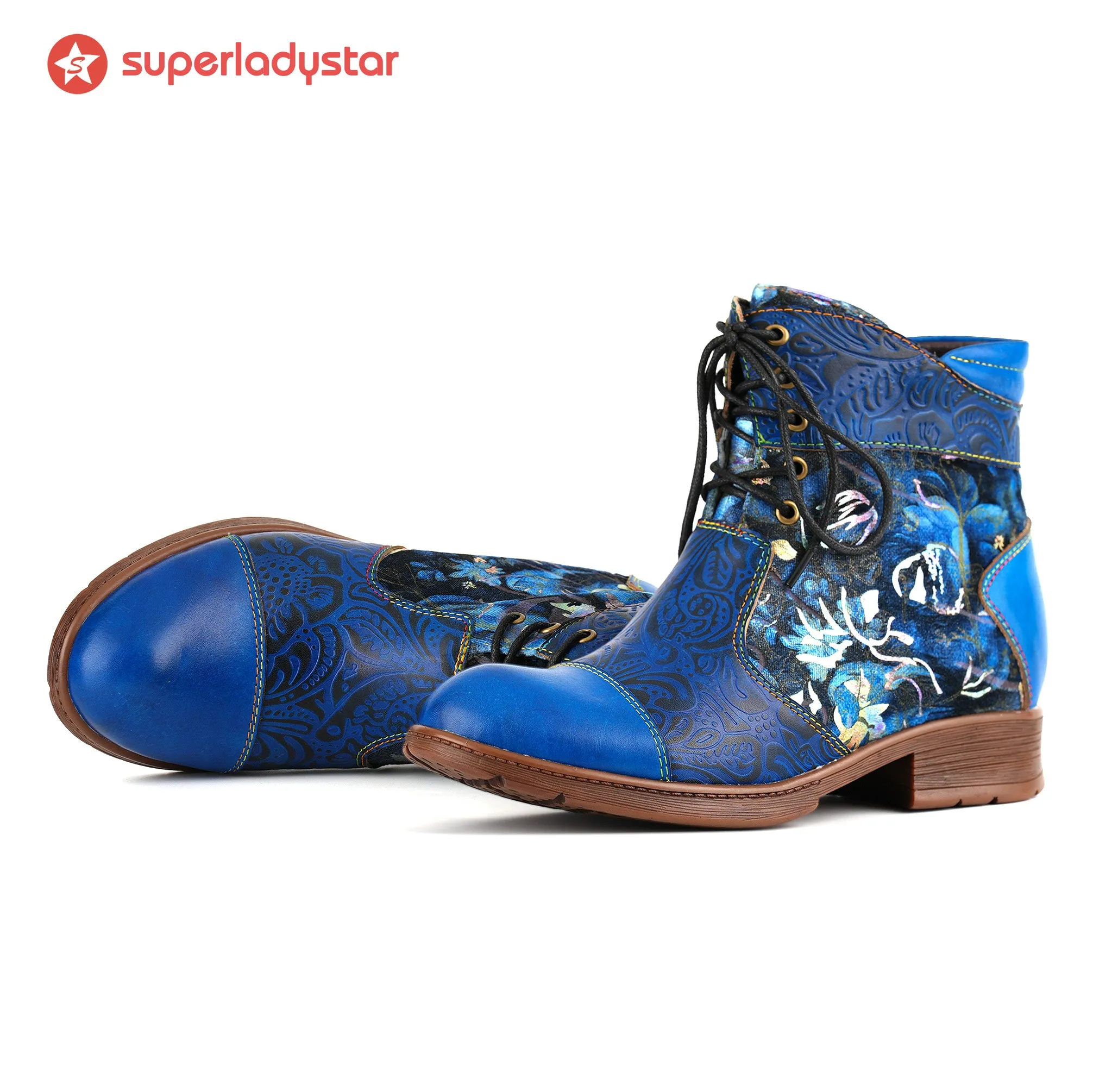 Midnight Blossom Lace-Up Ankle Boots sold by superladystar product image thumbnail 4