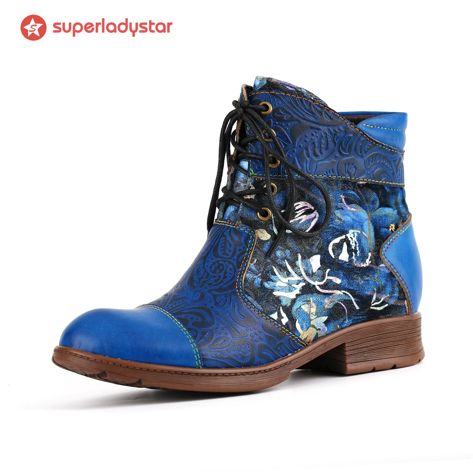 Midnight Blossom Lace-Up Ankle Boots sold by superladystar product image thumbnail 2