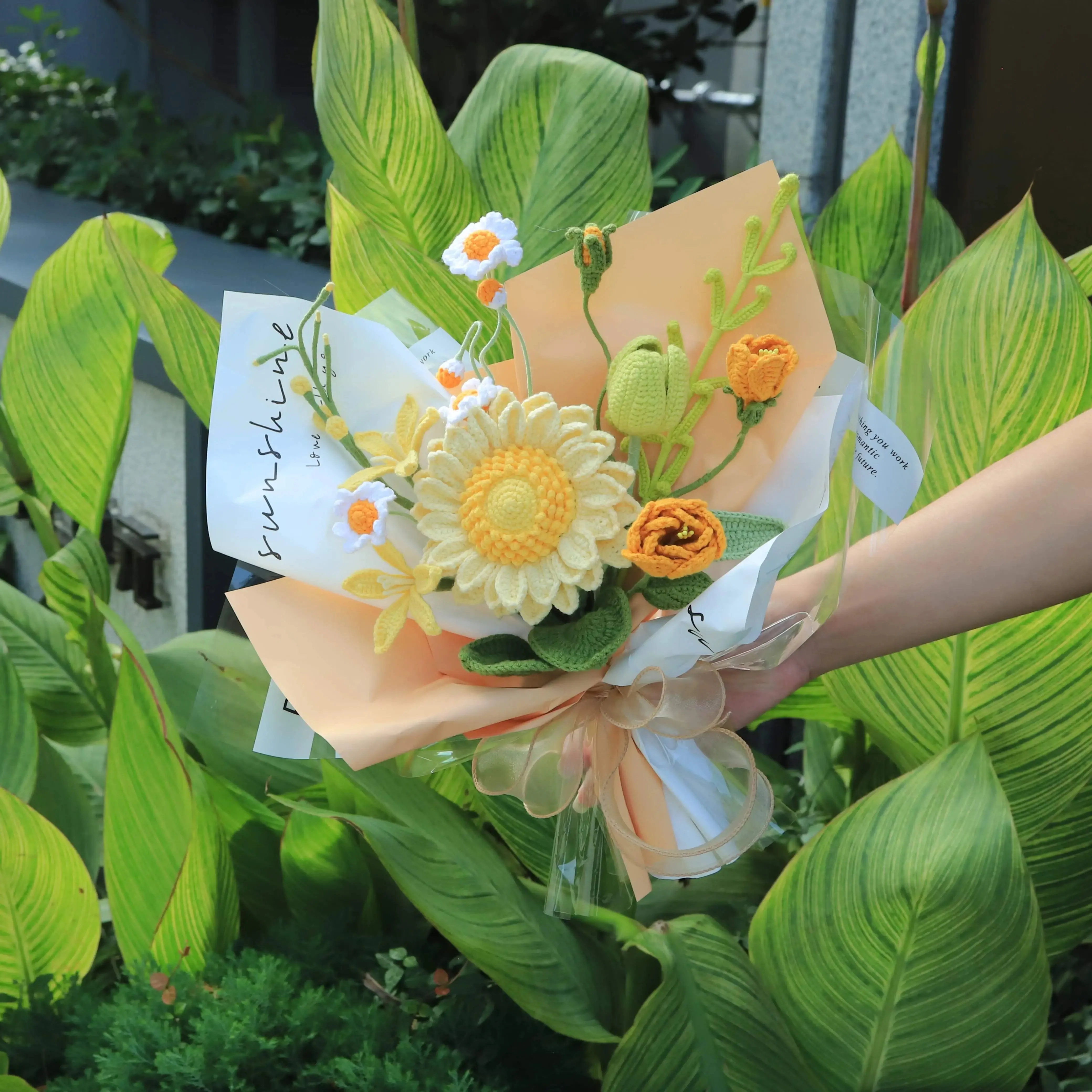 Handmade Knitted Sunflower Bouquet sold by superladystar product image thumbnail 2