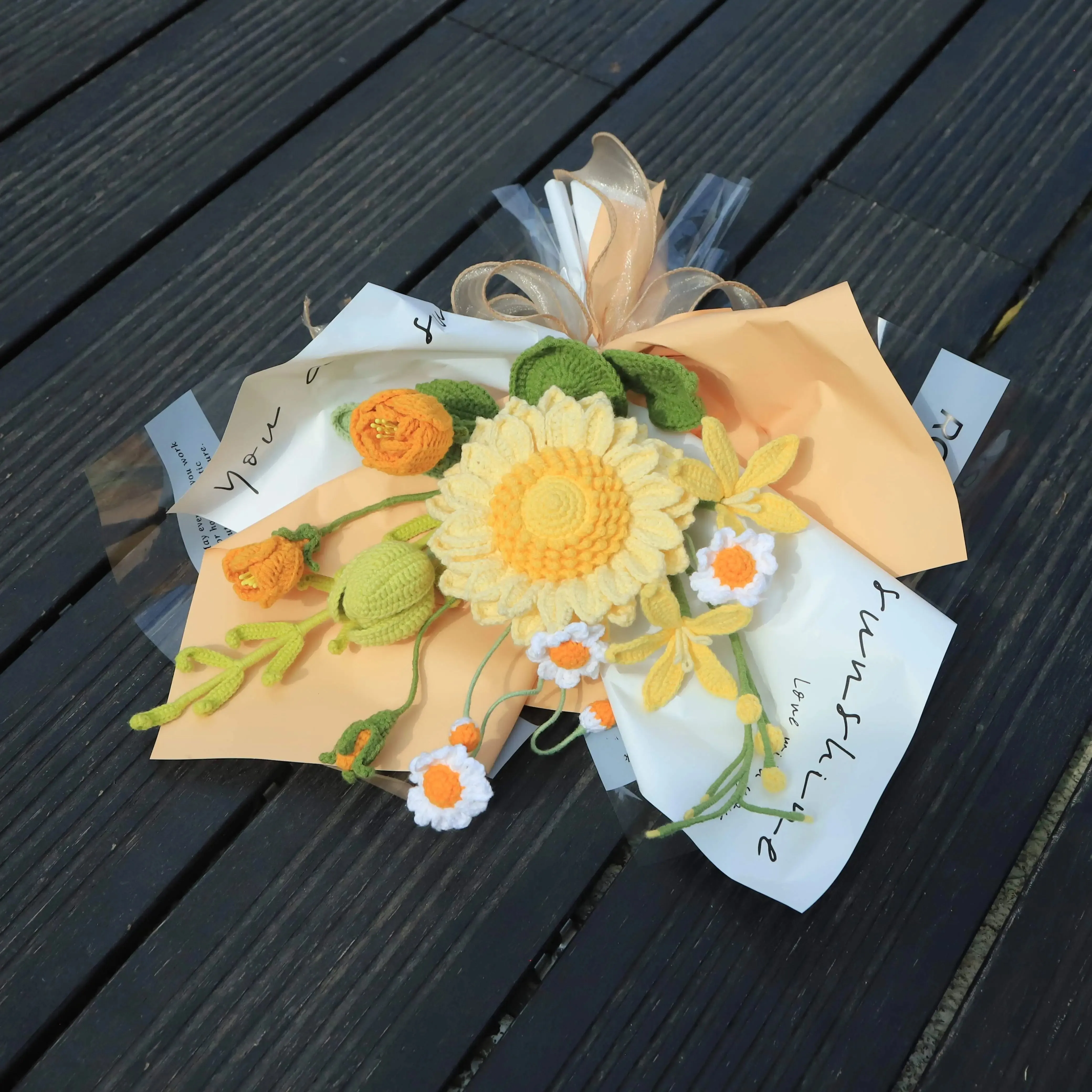 Handmade Knitted Sunflower Bouquet sold by superladystar product image thumbnail 3