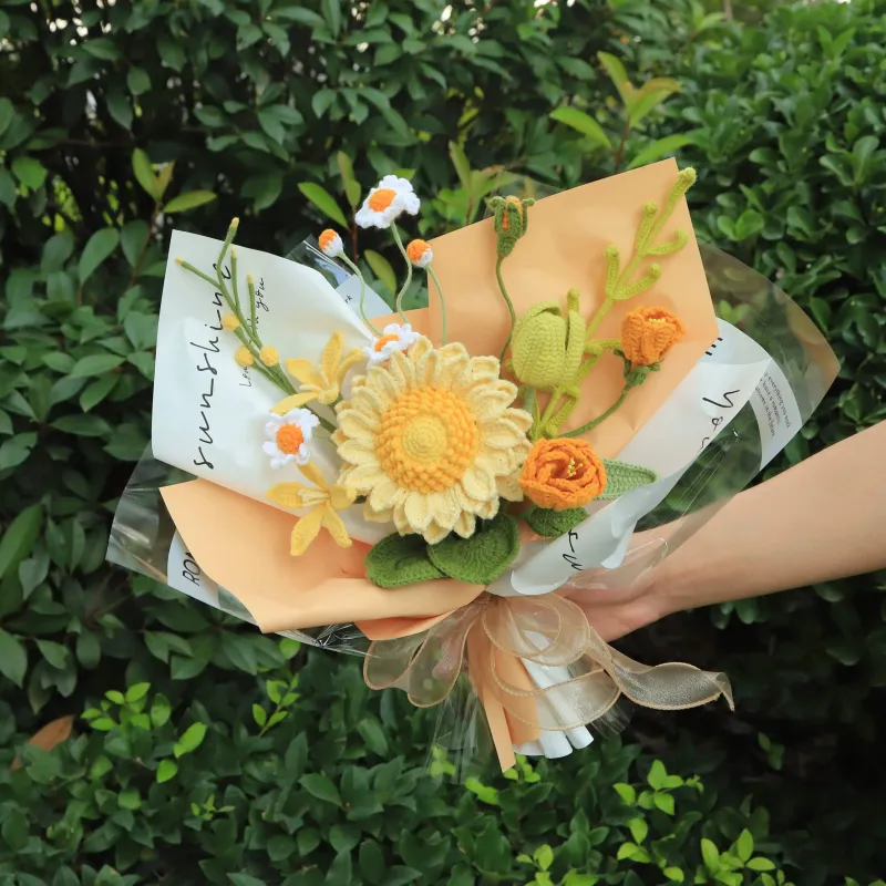 Handmade Knitted Sunflower Bouquet sold by superladystar