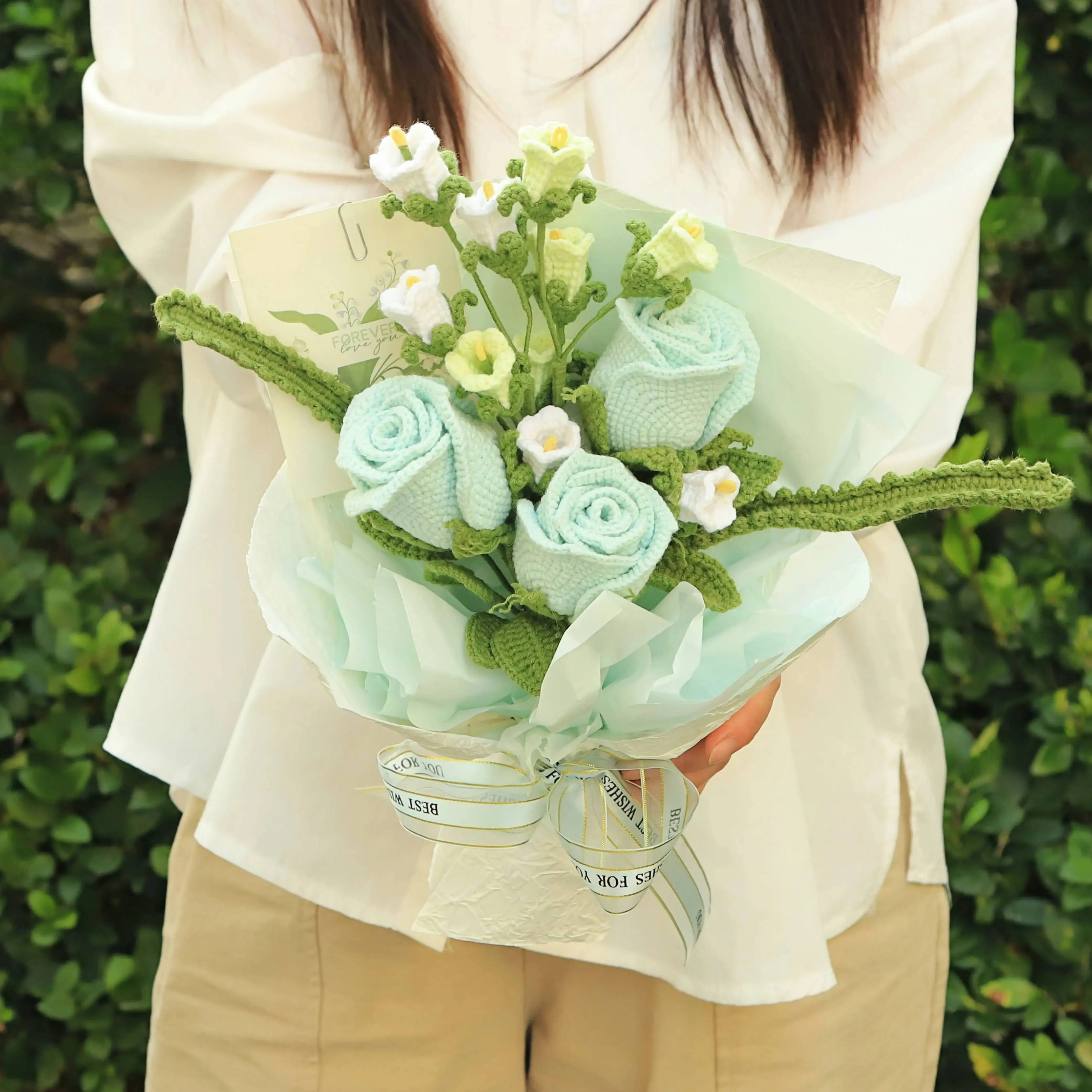 Handmade Knitted Rose Bouquet sold by superladystar product image thumbnail 4