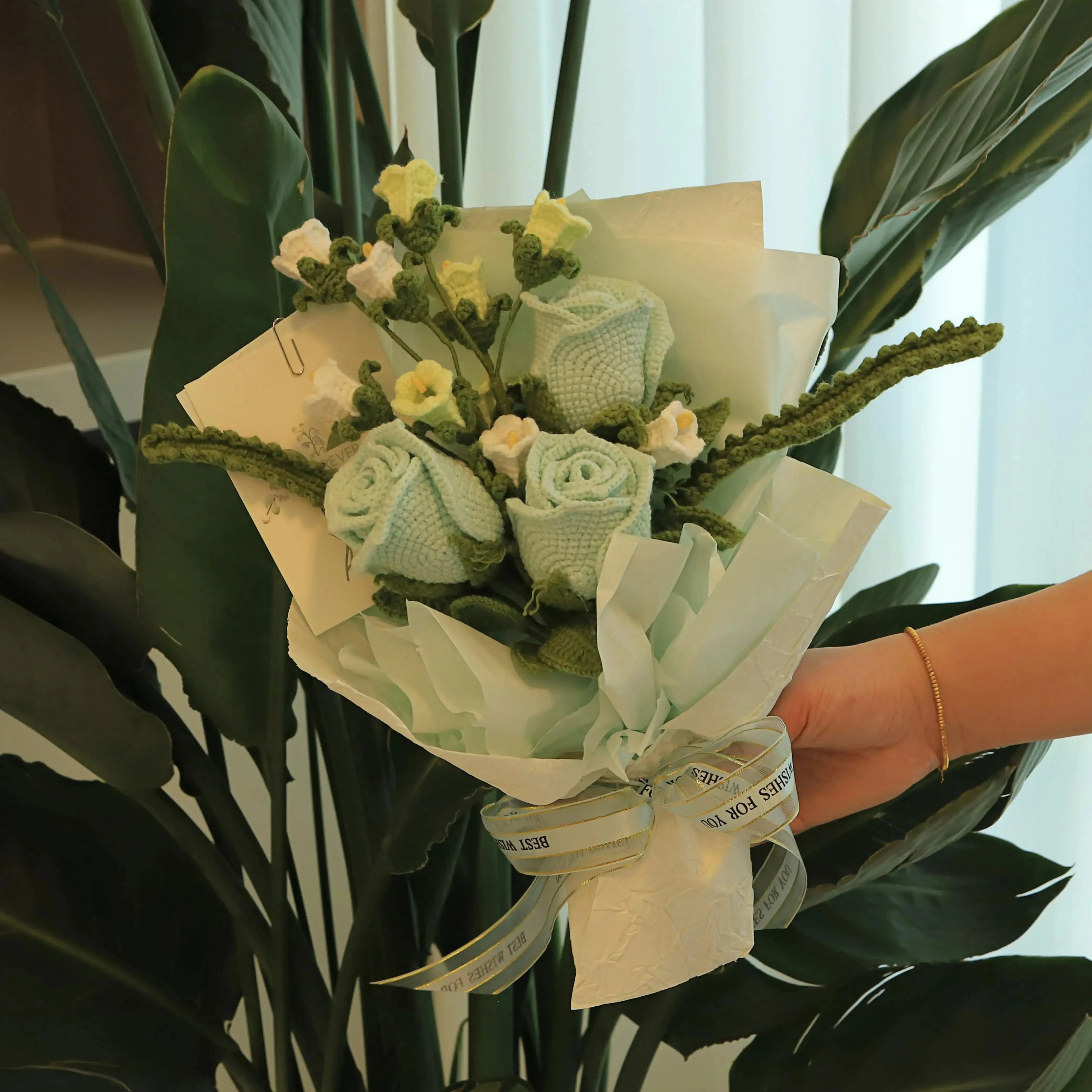 Handmade Knitted Rose Bouquet sold by superladystar product image thumbnail 5