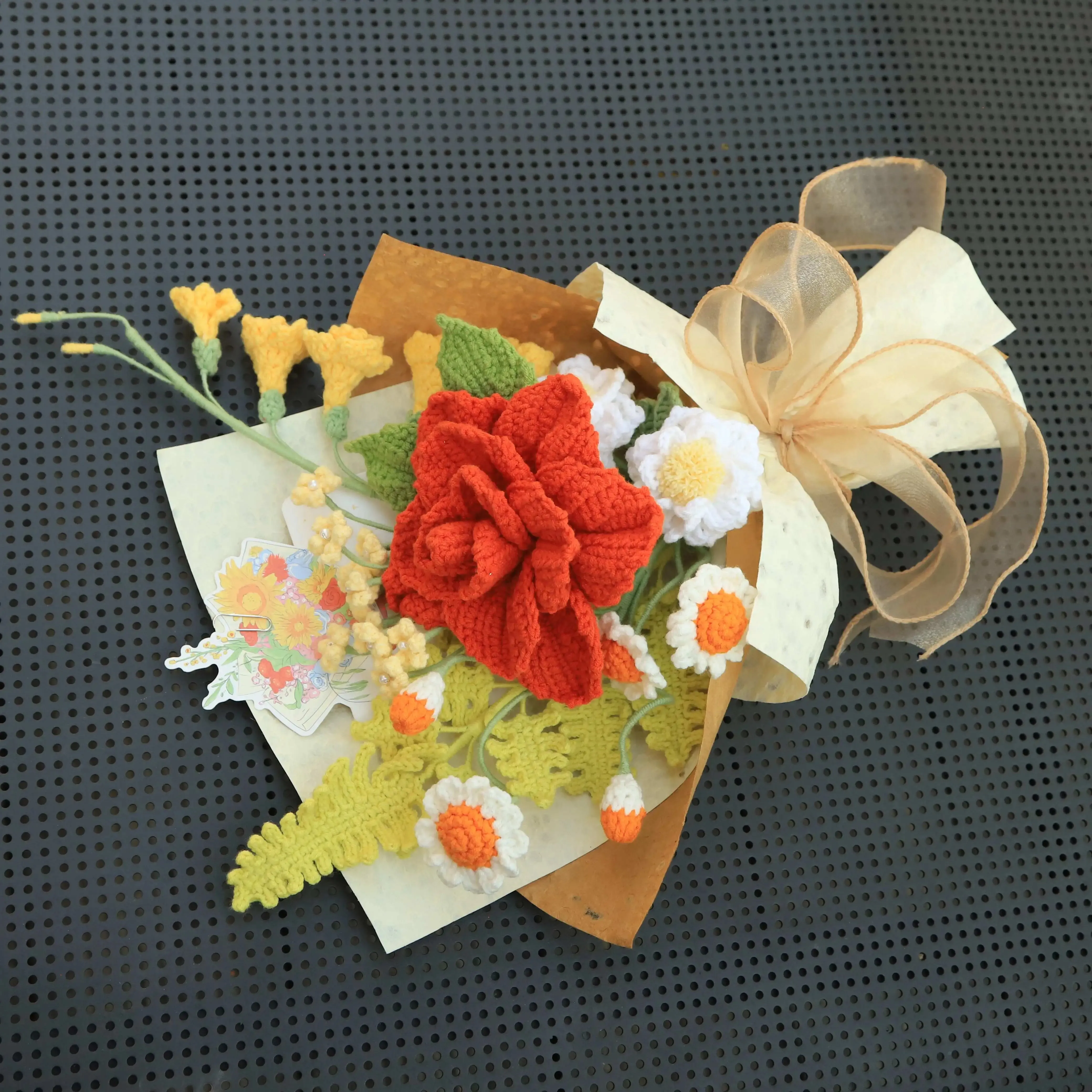 Handmade Knitted Rose Bouquet sold by superladystar product image thumbnail 5