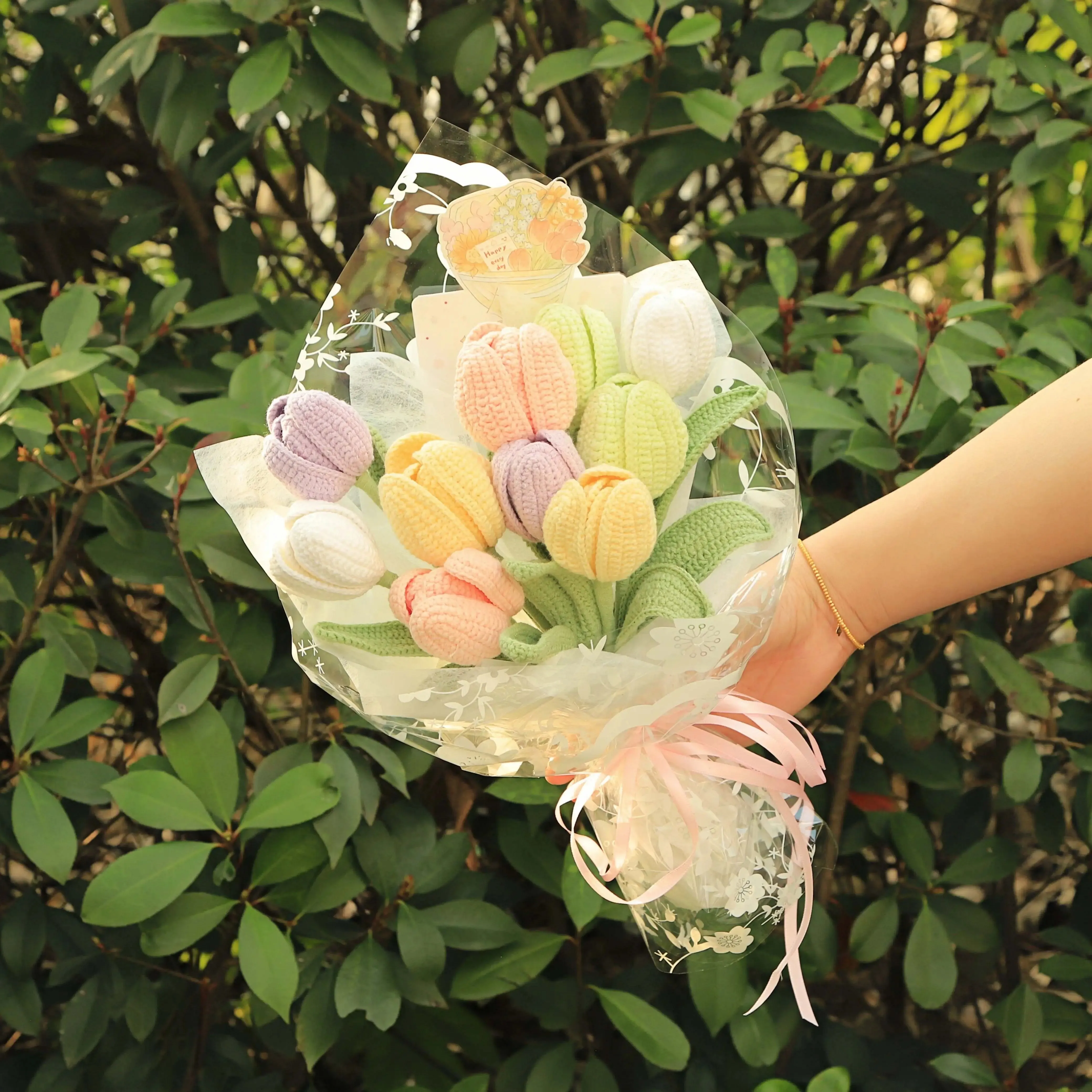 Handmade Knitted Tulip Bouquet sold by superladystar