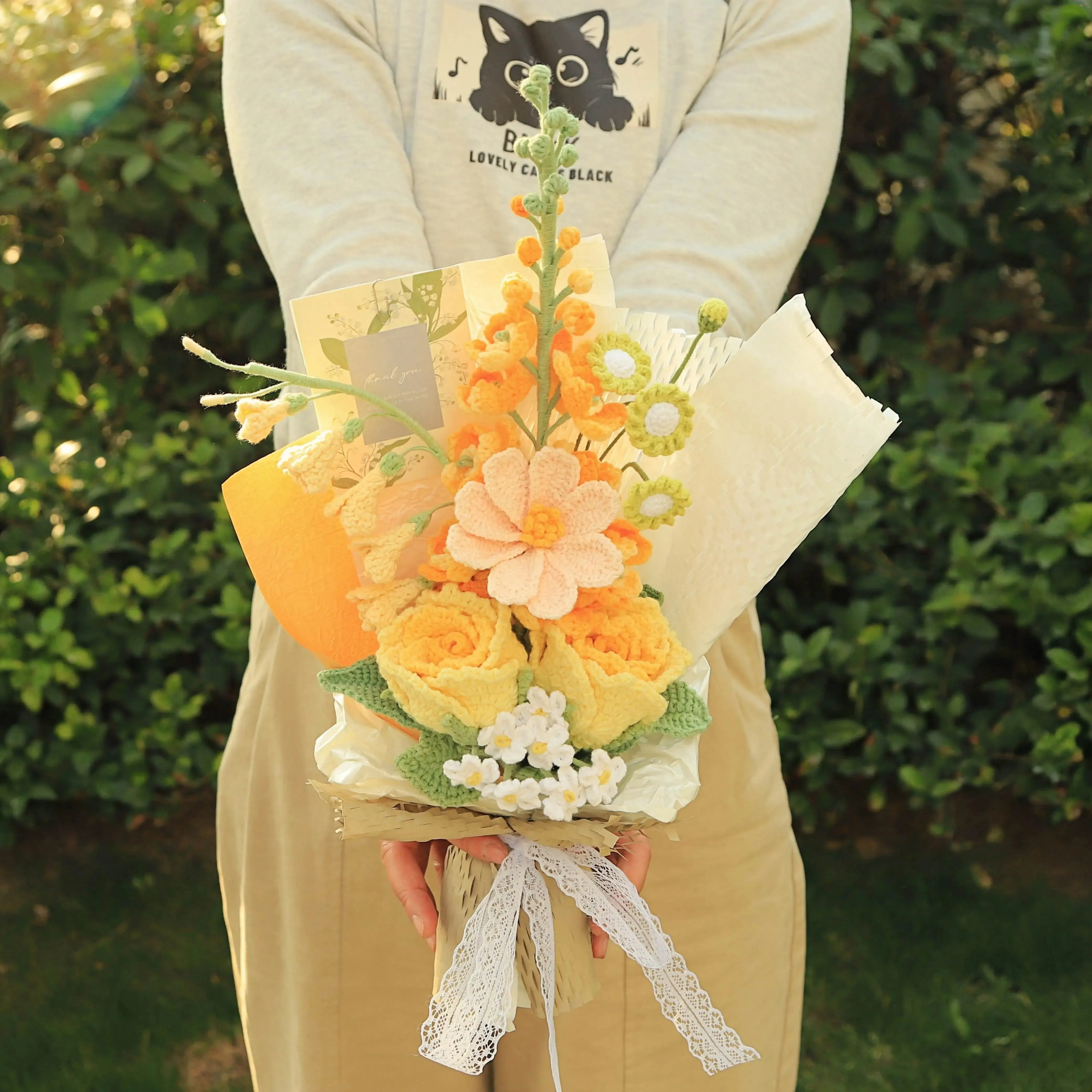 Premium Handmade Rose Yarn Bouquet sold by superladystar product image thumbnail 3