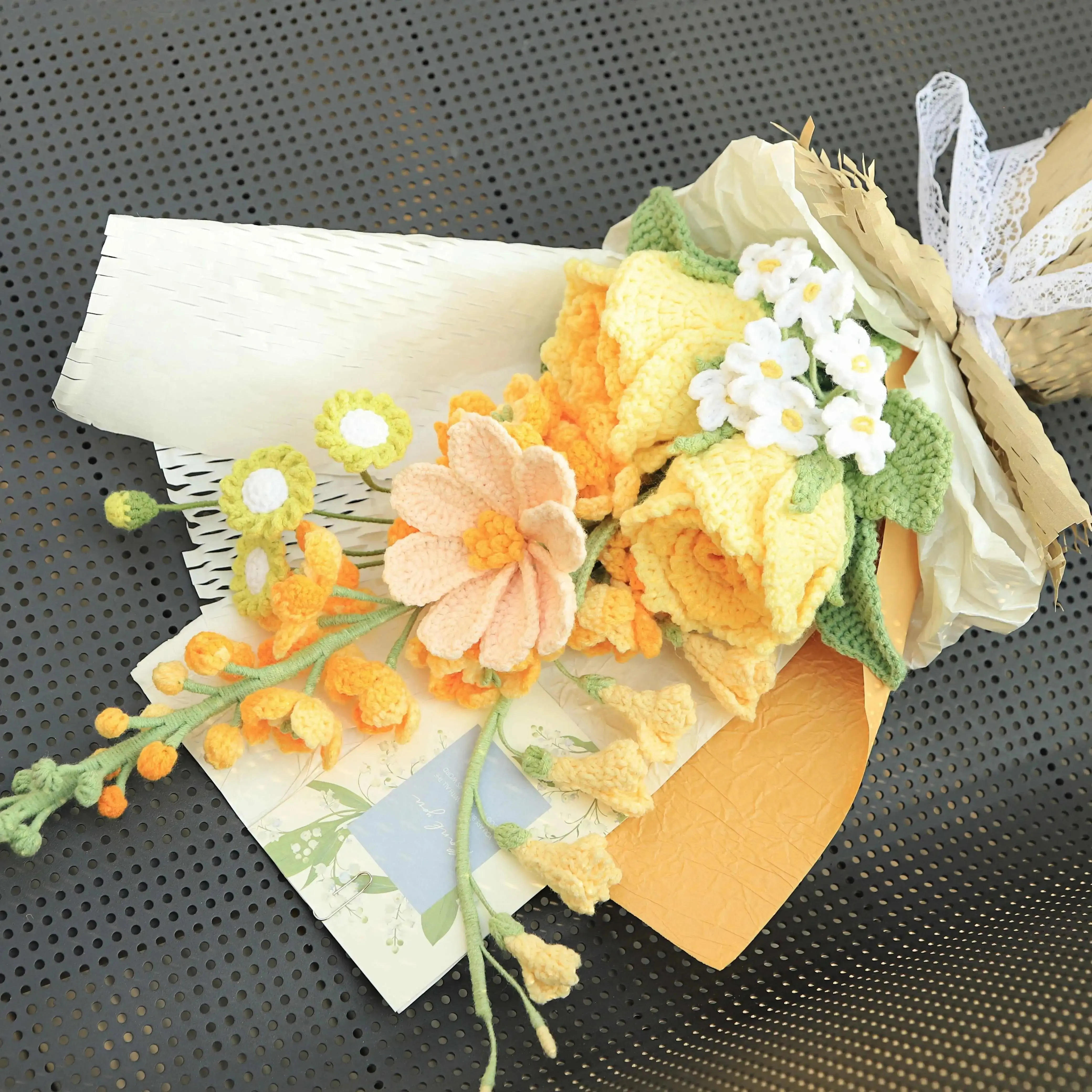 Premium Handmade Rose Yarn Bouquet sold by superladystar product image thumbnail 5