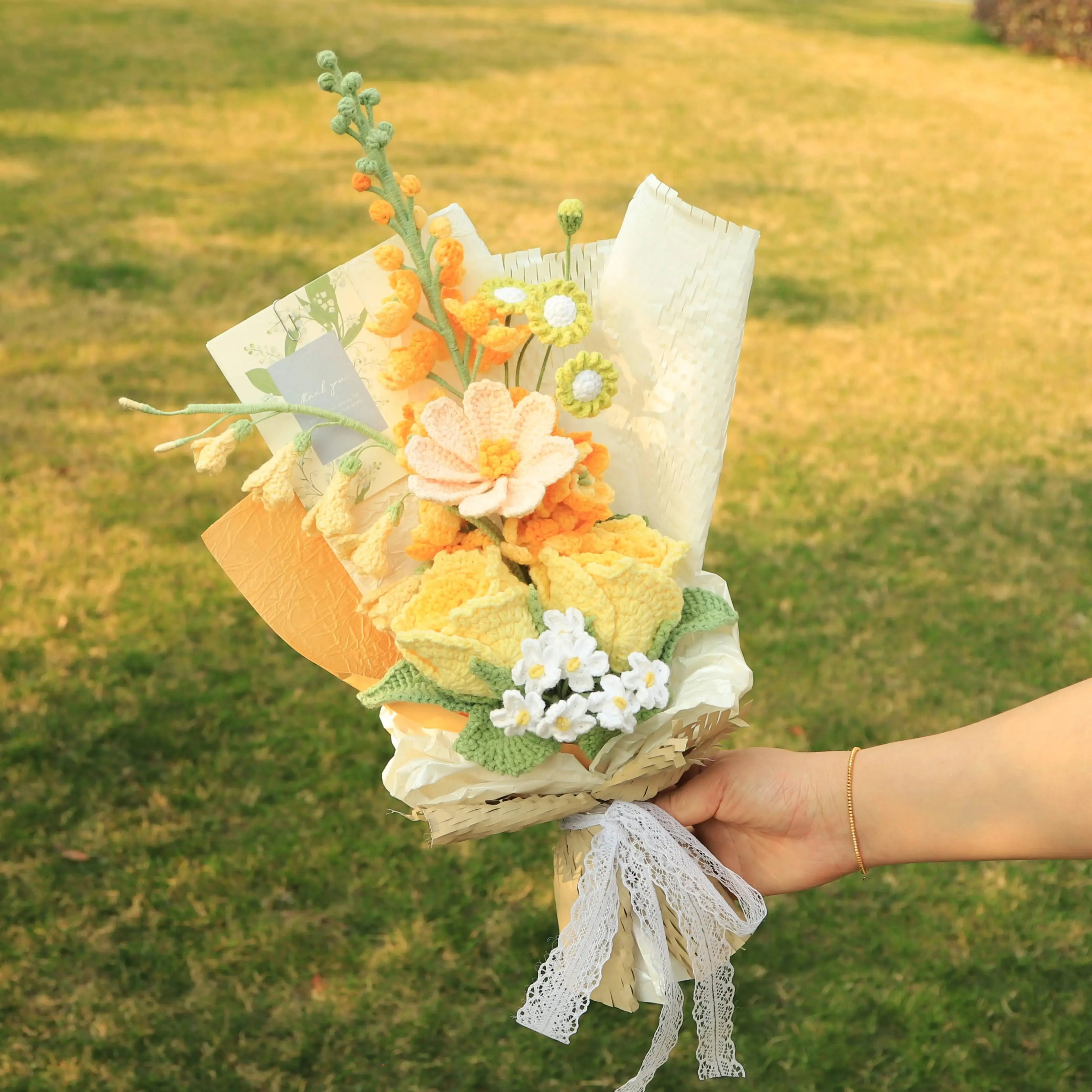 Premium Handmade Rose Yarn Bouquet sold by superladystar product image thumbnail 2