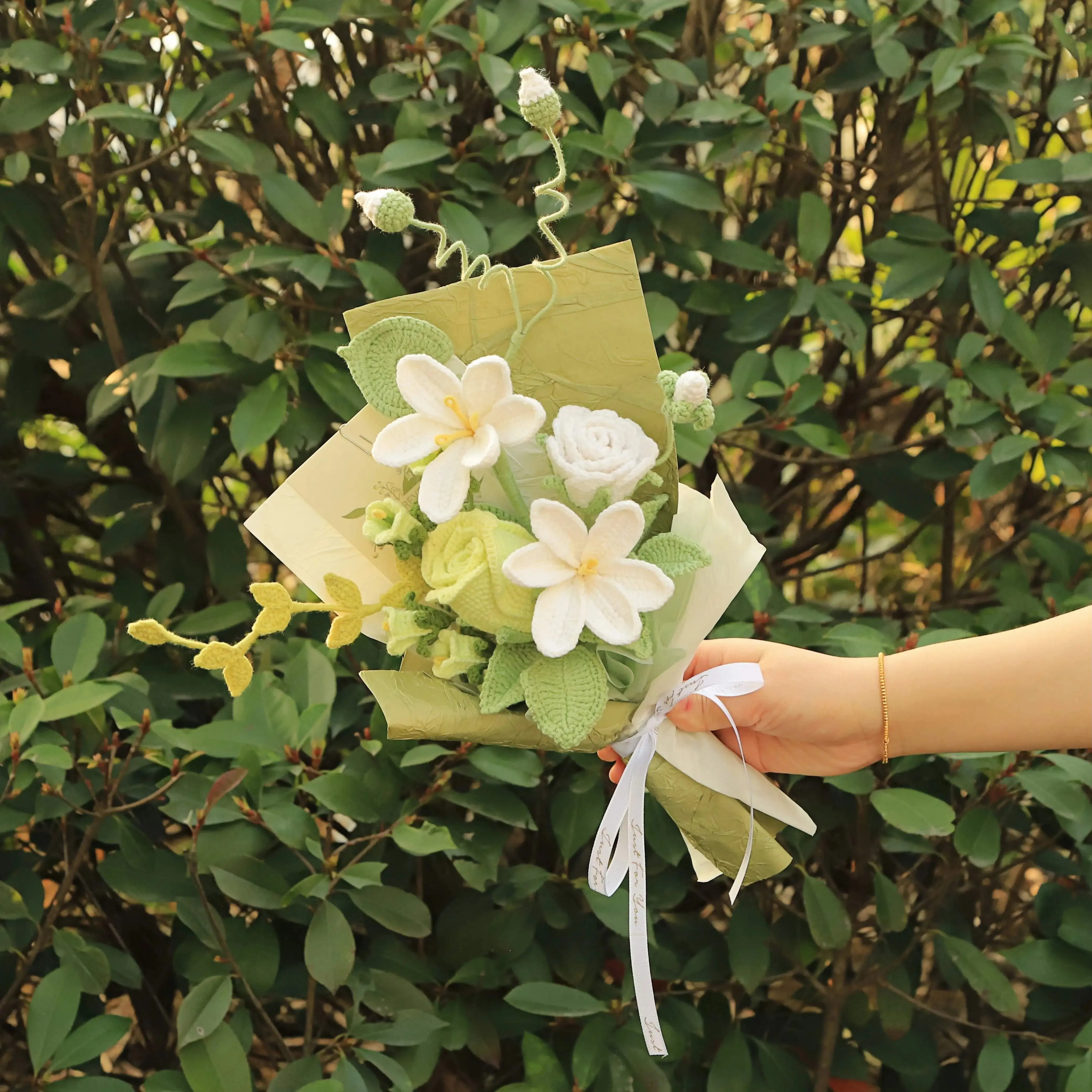 Handmade Tung Blossom Yarn Bouquet sold by superladystar product image thumbnail 5