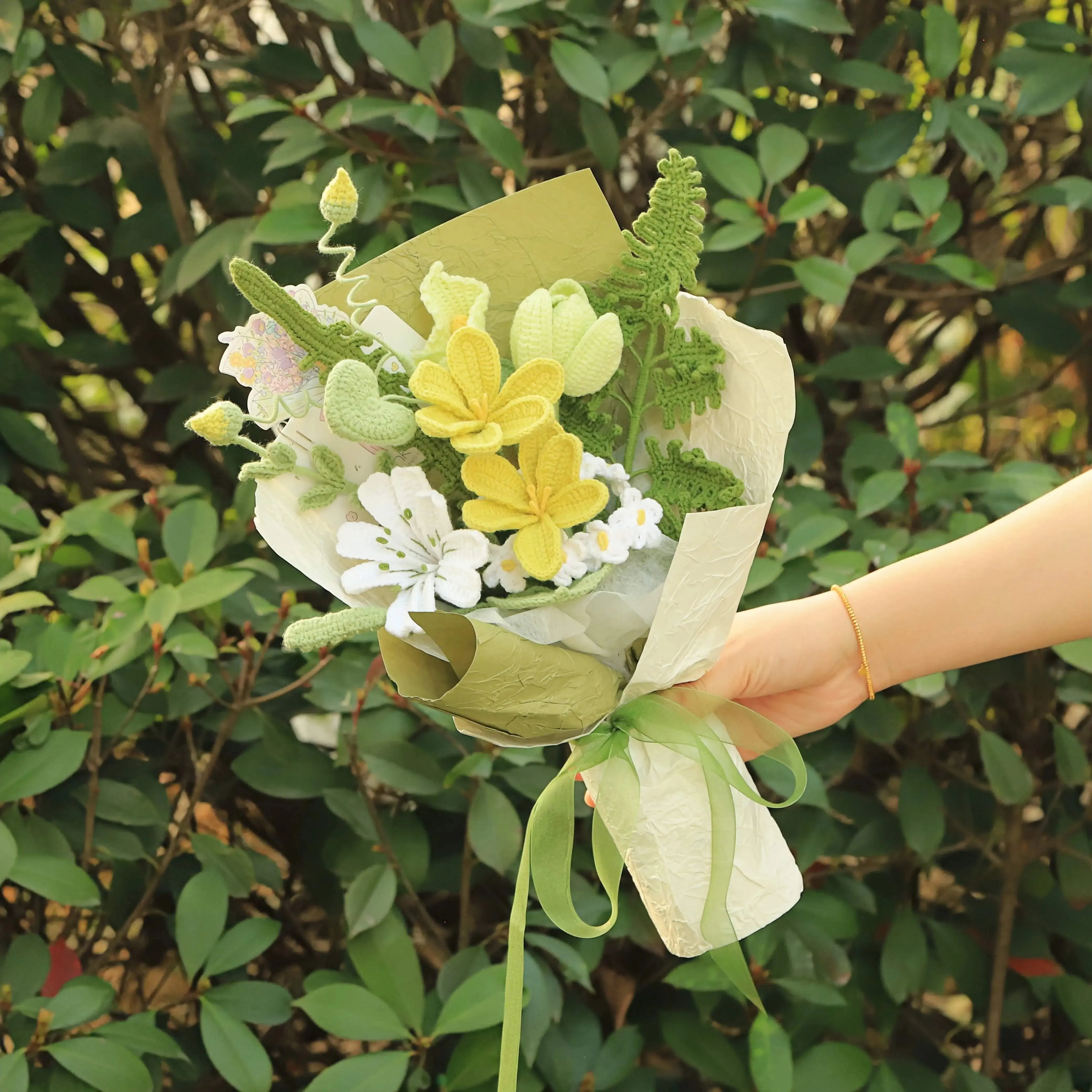 Handmade Tung Blossom Yarn Bouquet sold by superladystar