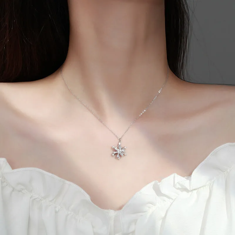 Rotatable Snowflake Necklace | S999 Sterling Silver sold by superladystar product image thumbnail 2