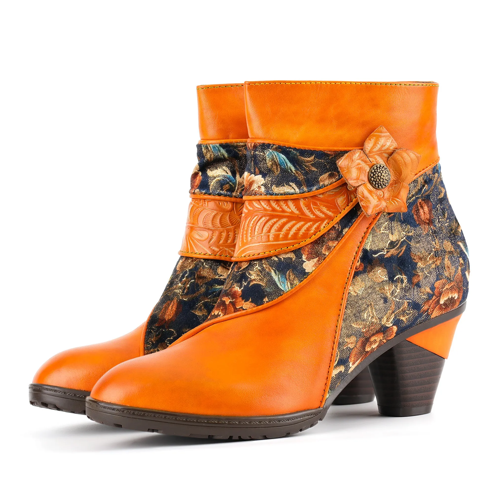 Handmade Nature Bloom Ankle Boots sold by superladystar product image thumbnail 3