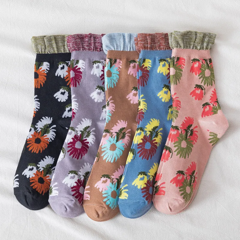 Women's Floral Socks sold by superladystar