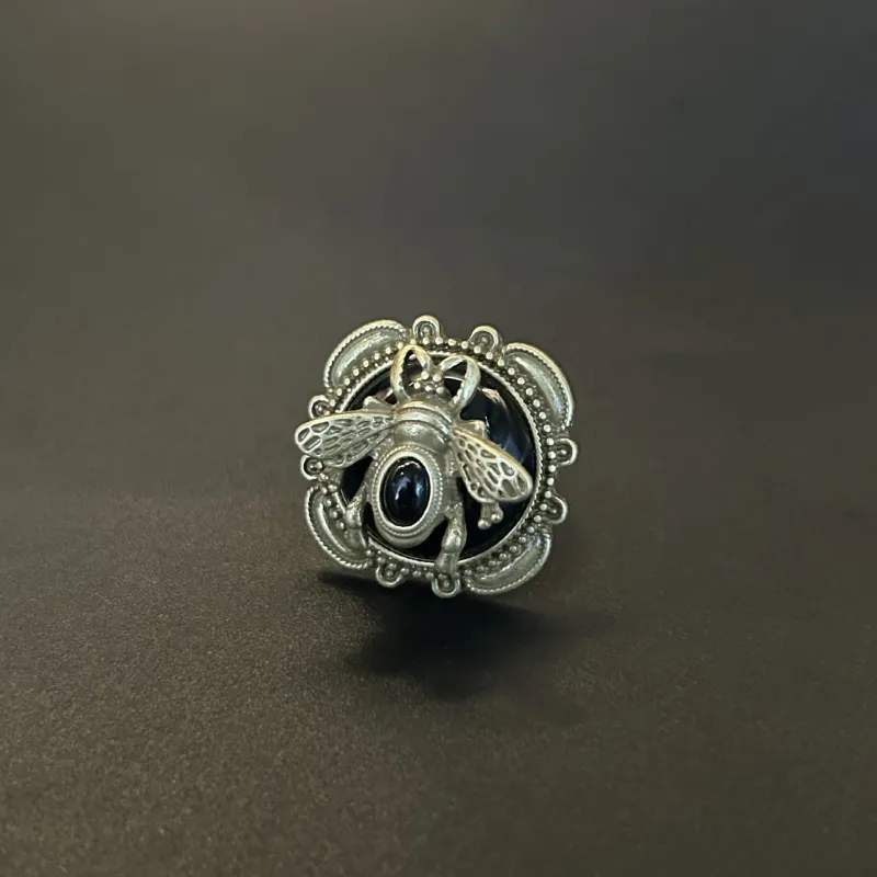 Antique Bee Art Glass Ring sold by superladystar