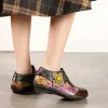 Vintage Hand Painted Genuine Leather Flat Shoes sold by superladystar
