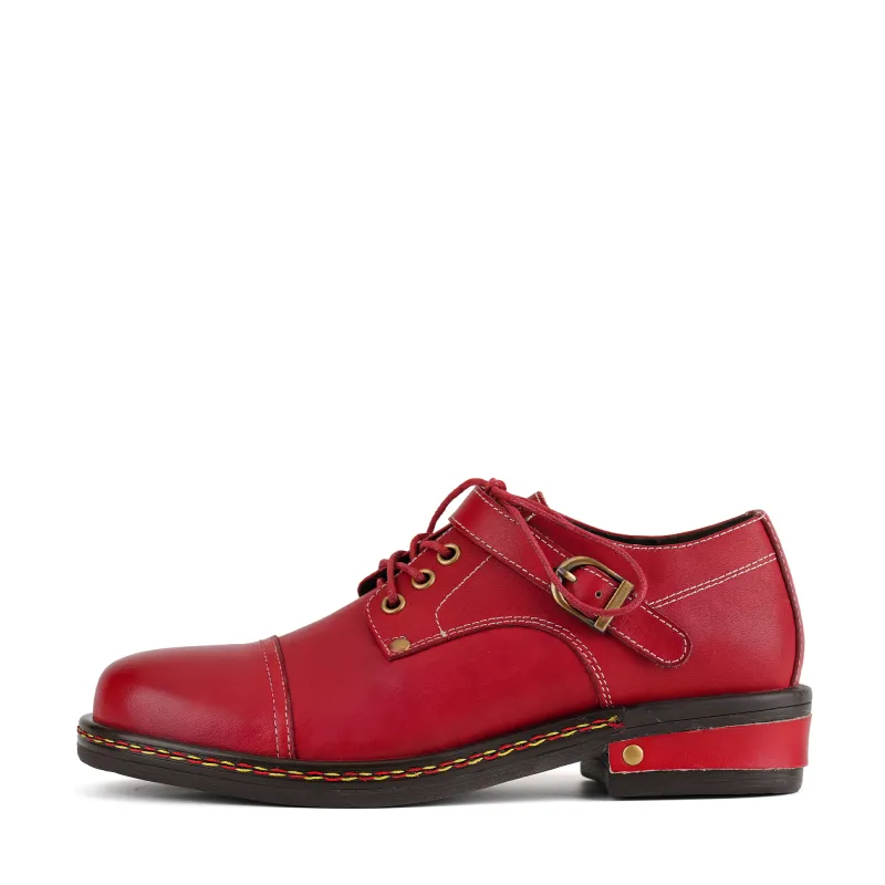 Crimson Classic Oxford Flat Shoes made by superladystar