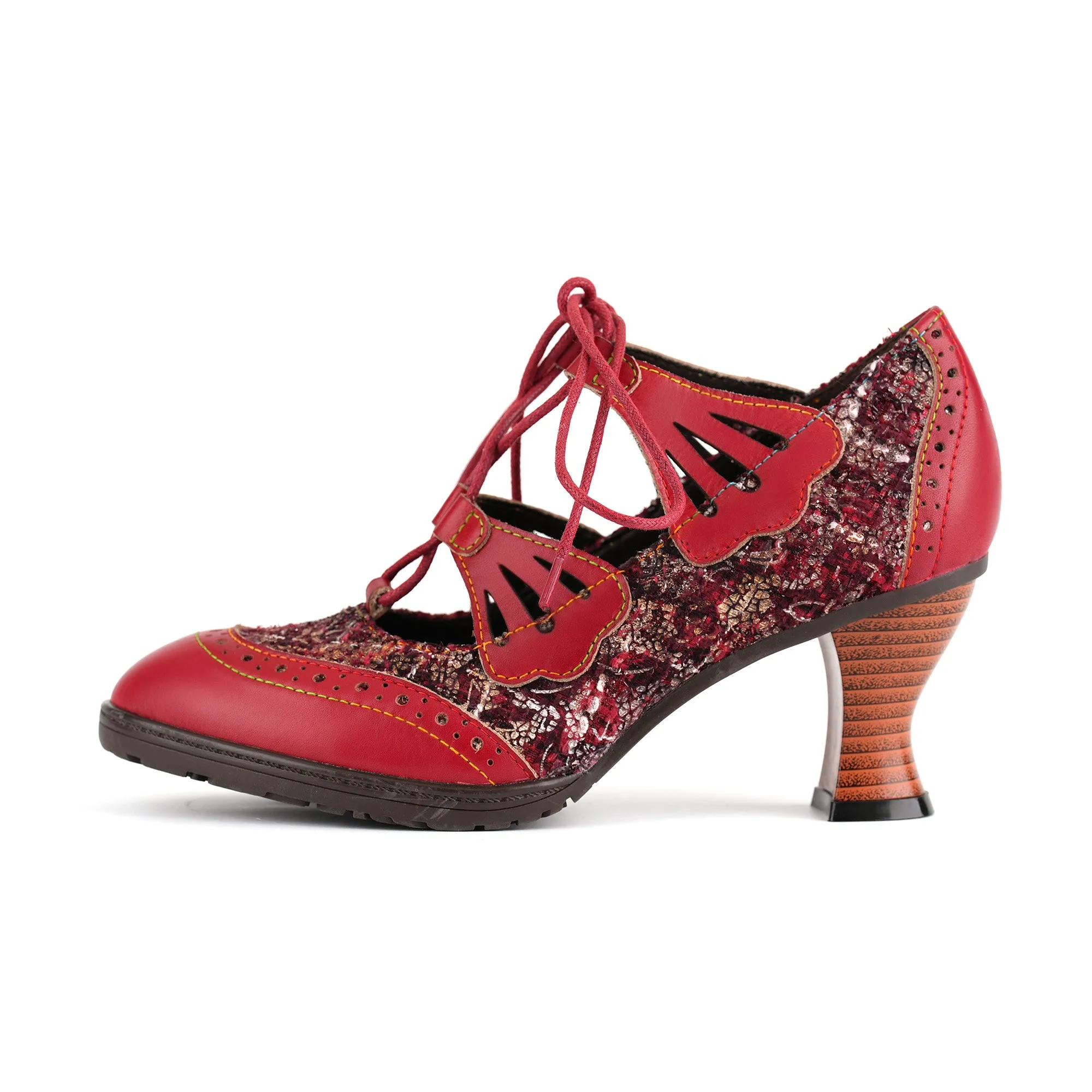 Vintage Charm Lace-Up Pumps sold by superladystar product image thumbnail 3
