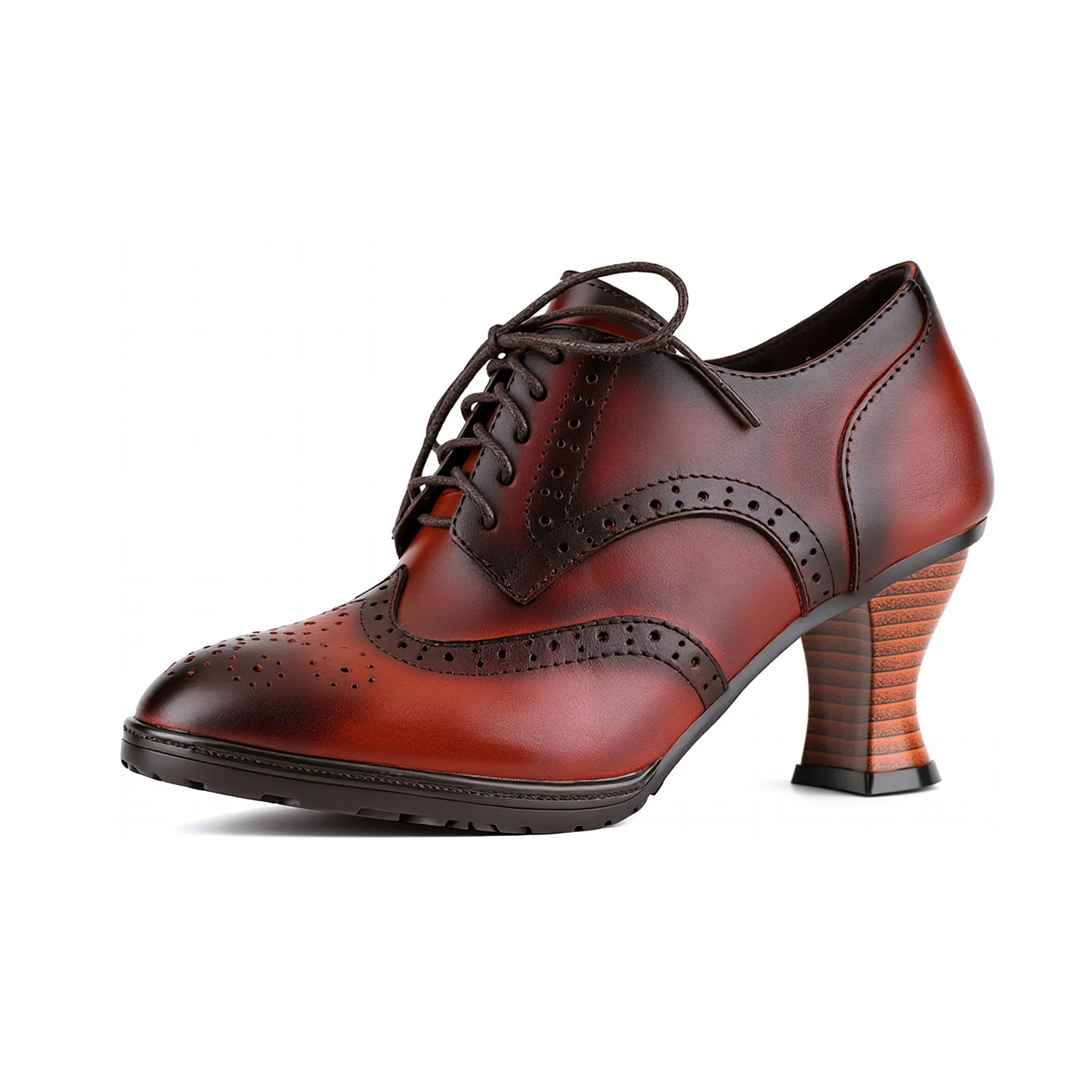 Vintage Oxford-Style Lace-Up Leather Pumps sold by superladystar product image thumbnail 4