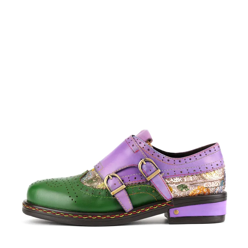 Colorblock Mary Jane Oxford Flat Shoes made by superladystar