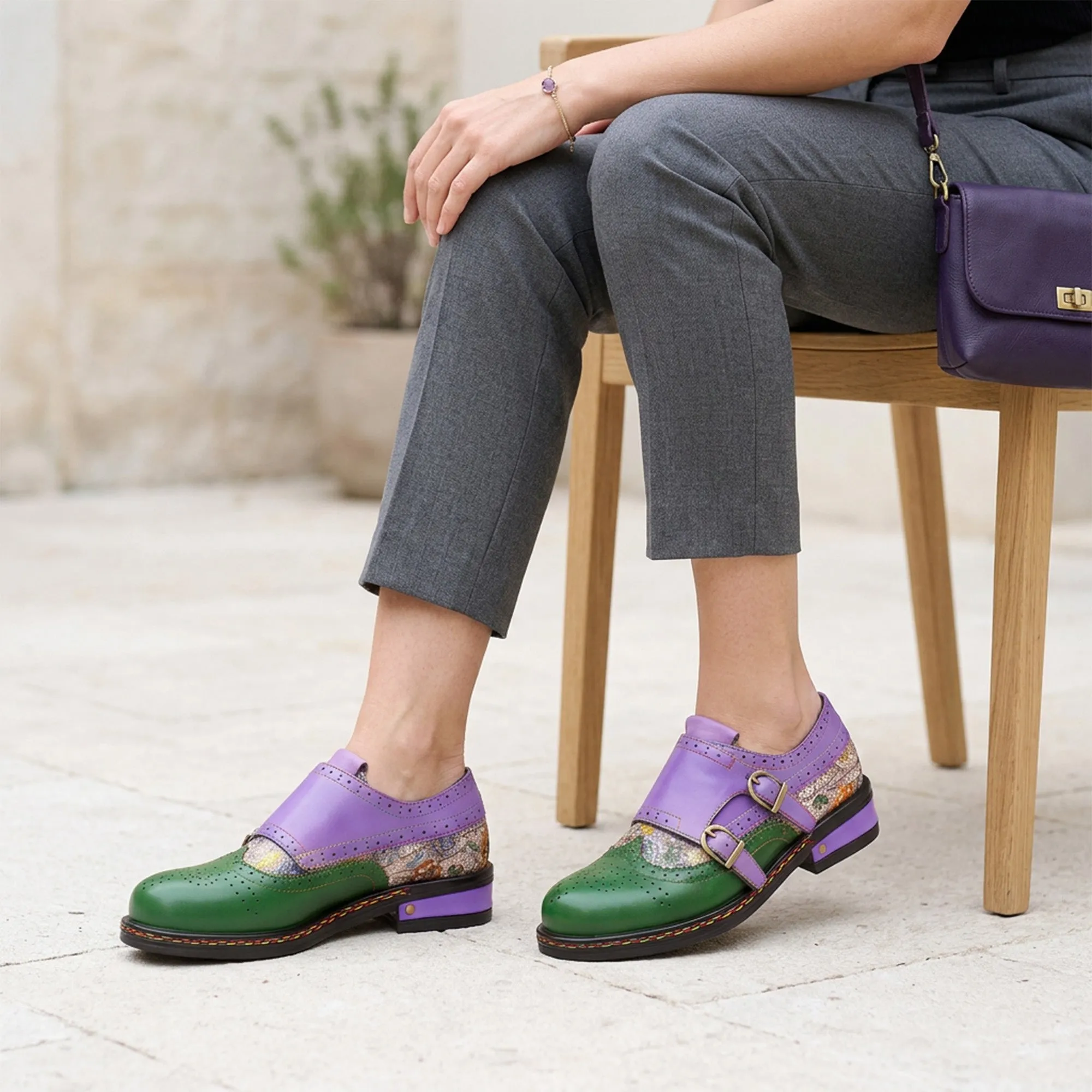 Colorblock Mary Jane Oxford Flat Shoes sold by superladystar product image thumbnail 3
