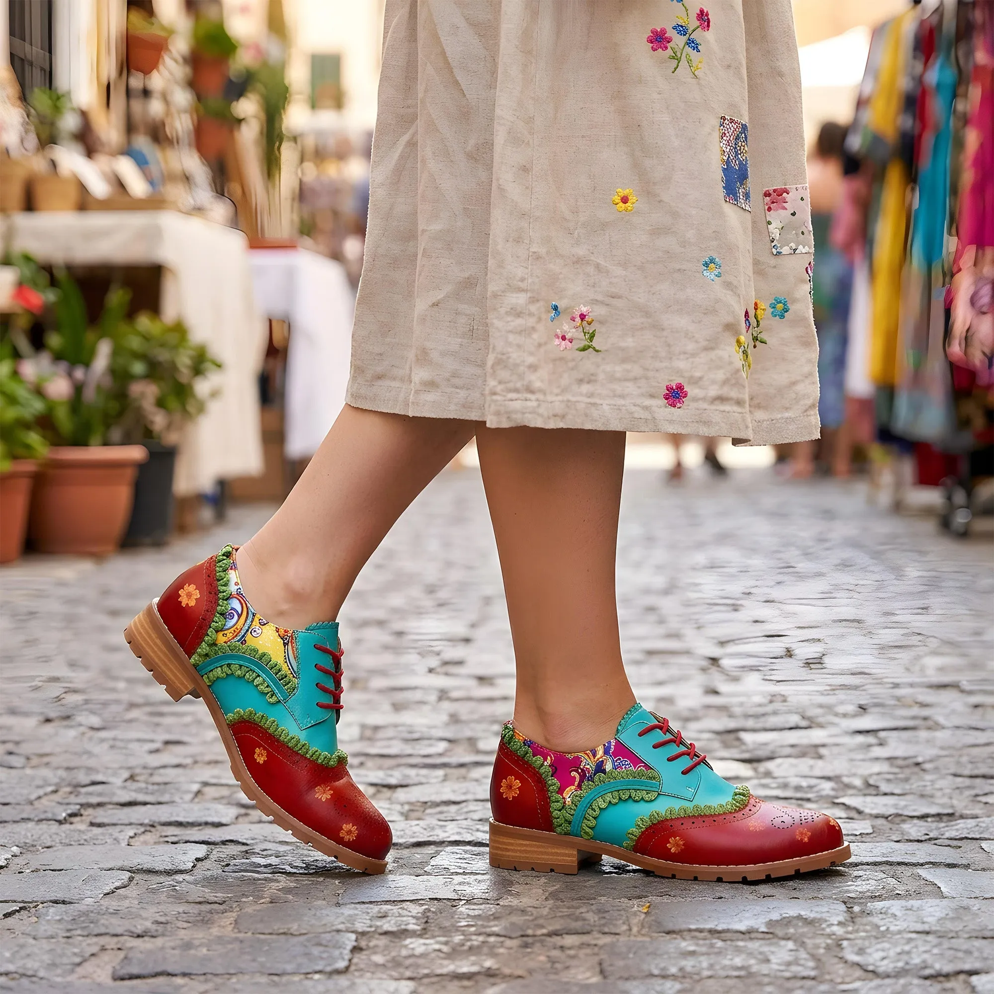 Colorful Bohemian Oxford Shoes sold by superladystar product image thumbnail 3