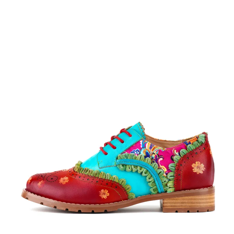 Colorful Bohemian Oxford Shoes made by superladystar