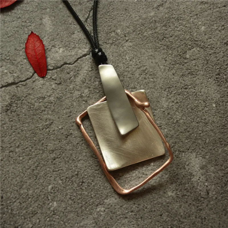 Simple Casual Geometric Pendant Long Necklace sold by superladystar