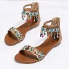 Summer Women's Bohemian Style Beaded Comfort Vacation Sandals sold by superladystar