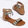 Summer Women's Bohemian Style Beaded Comfort Vacation Sandals sold by superladystar