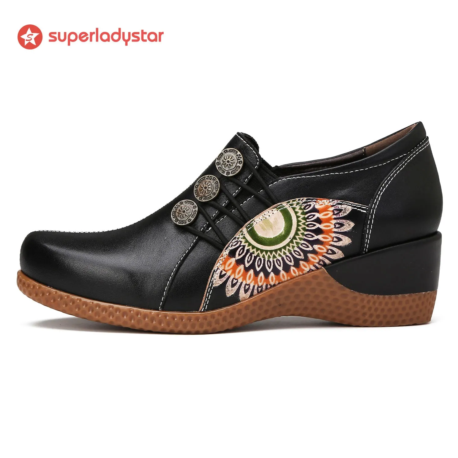 French-Inspired Hand-Painted Leather Shoes sold by superladystar product image thumbnail 5