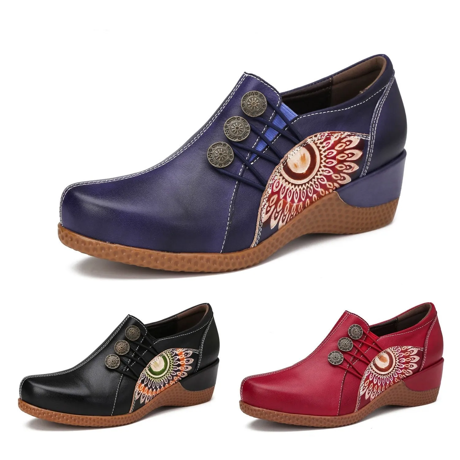 French-Inspired Hand-Painted Leather Shoes sold by superladystar product image thumbnail 3