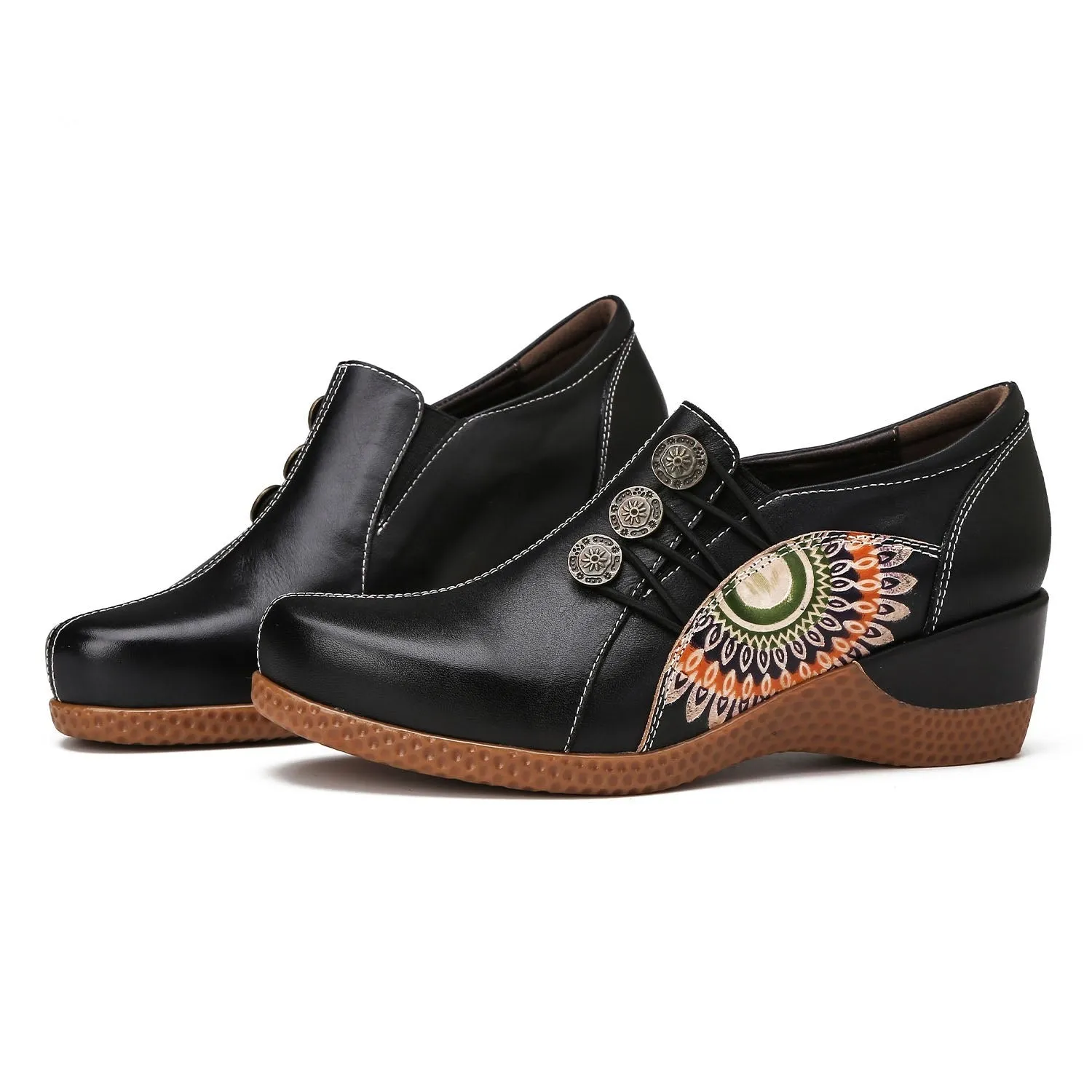 French-Inspired Hand-Painted Leather Shoes sold by superladystar