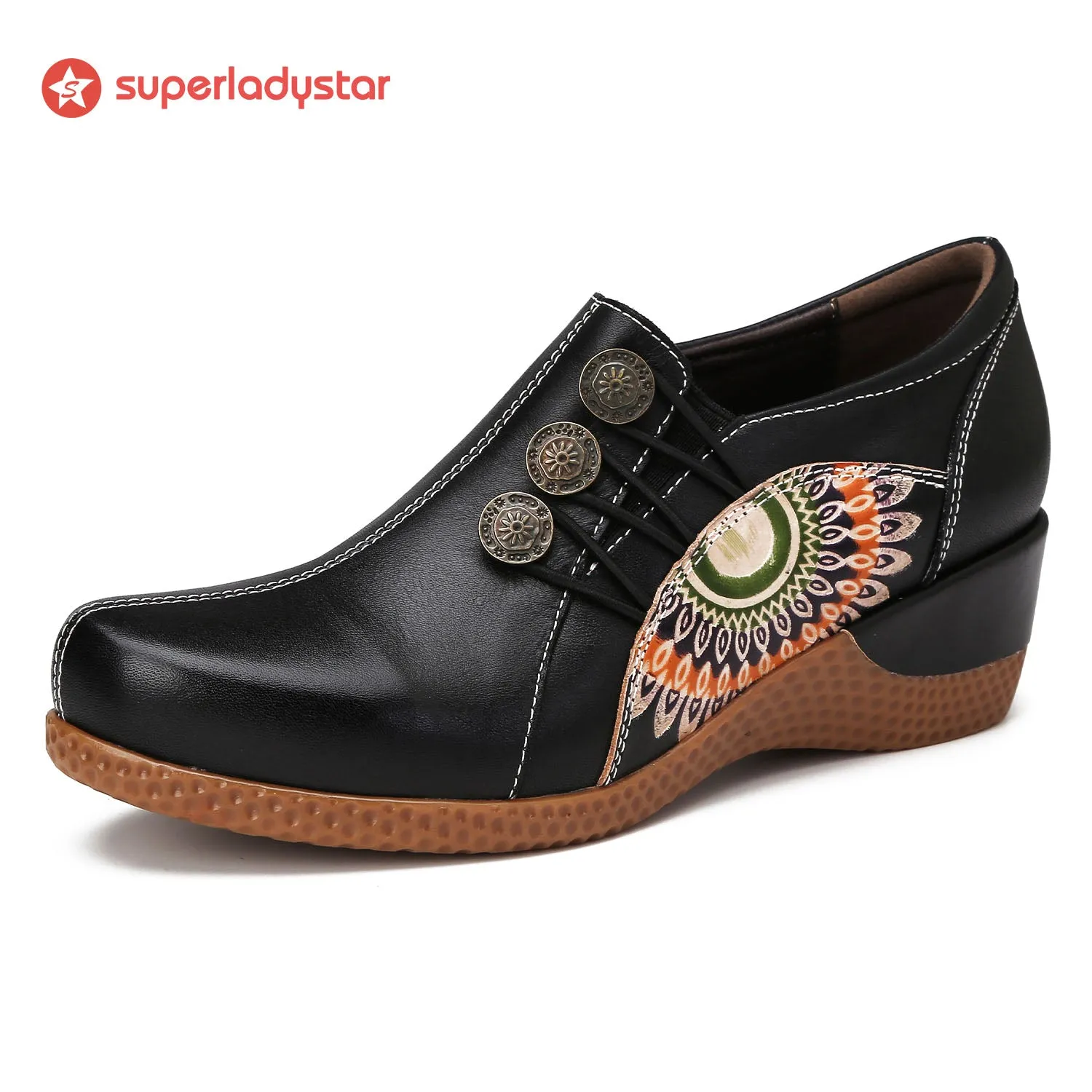 French-Inspired Hand-Painted Leather Shoes sold by superladystar product image thumbnail 4