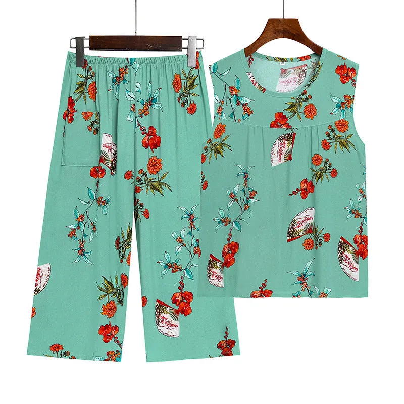 Summer Sleeveless Vest and Capri Pajama Set sold by superladystar product image thumbnail 5