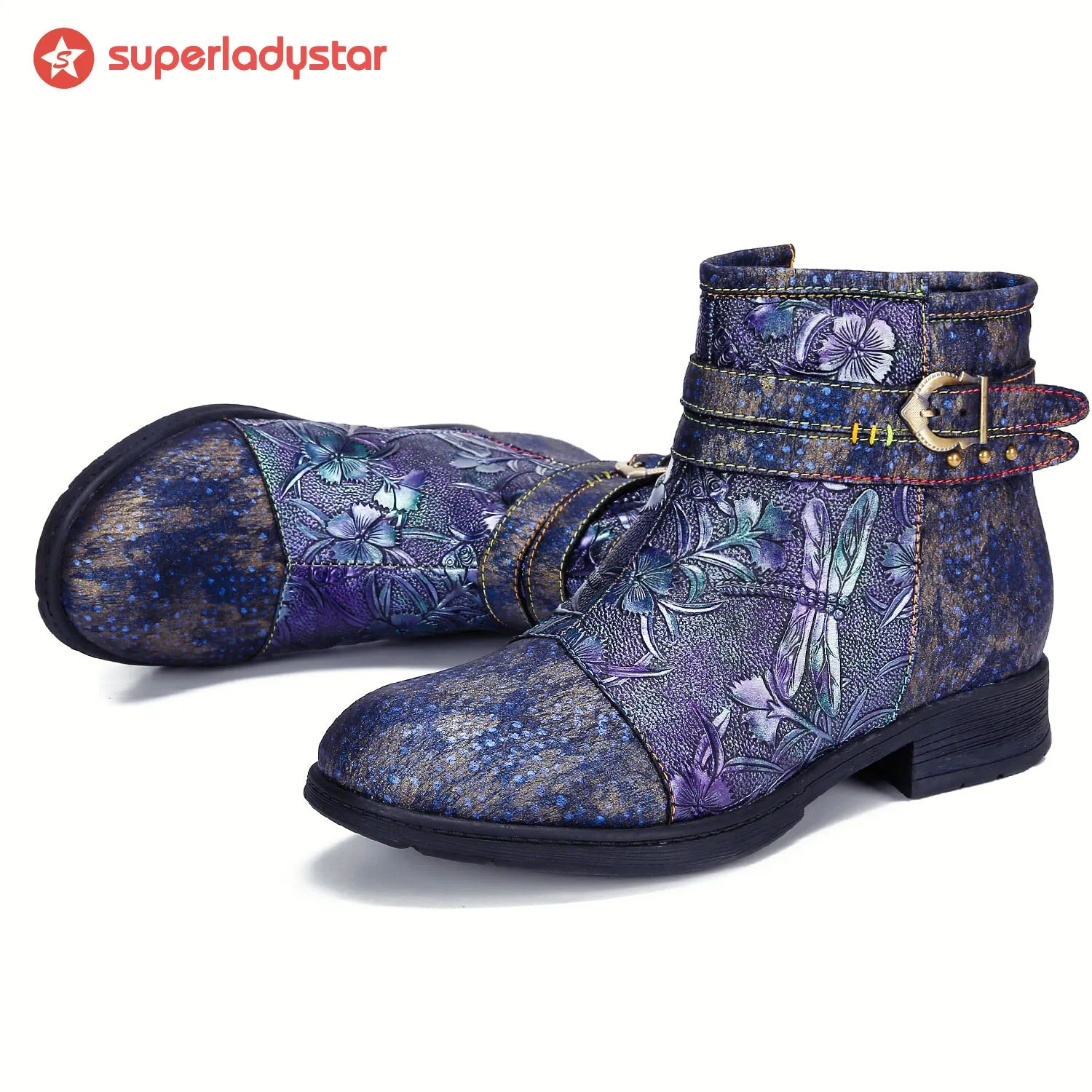 Vintage Handmade Embossed Dragonfly Flat Shoes sold by superladystar product image thumbnail 2
