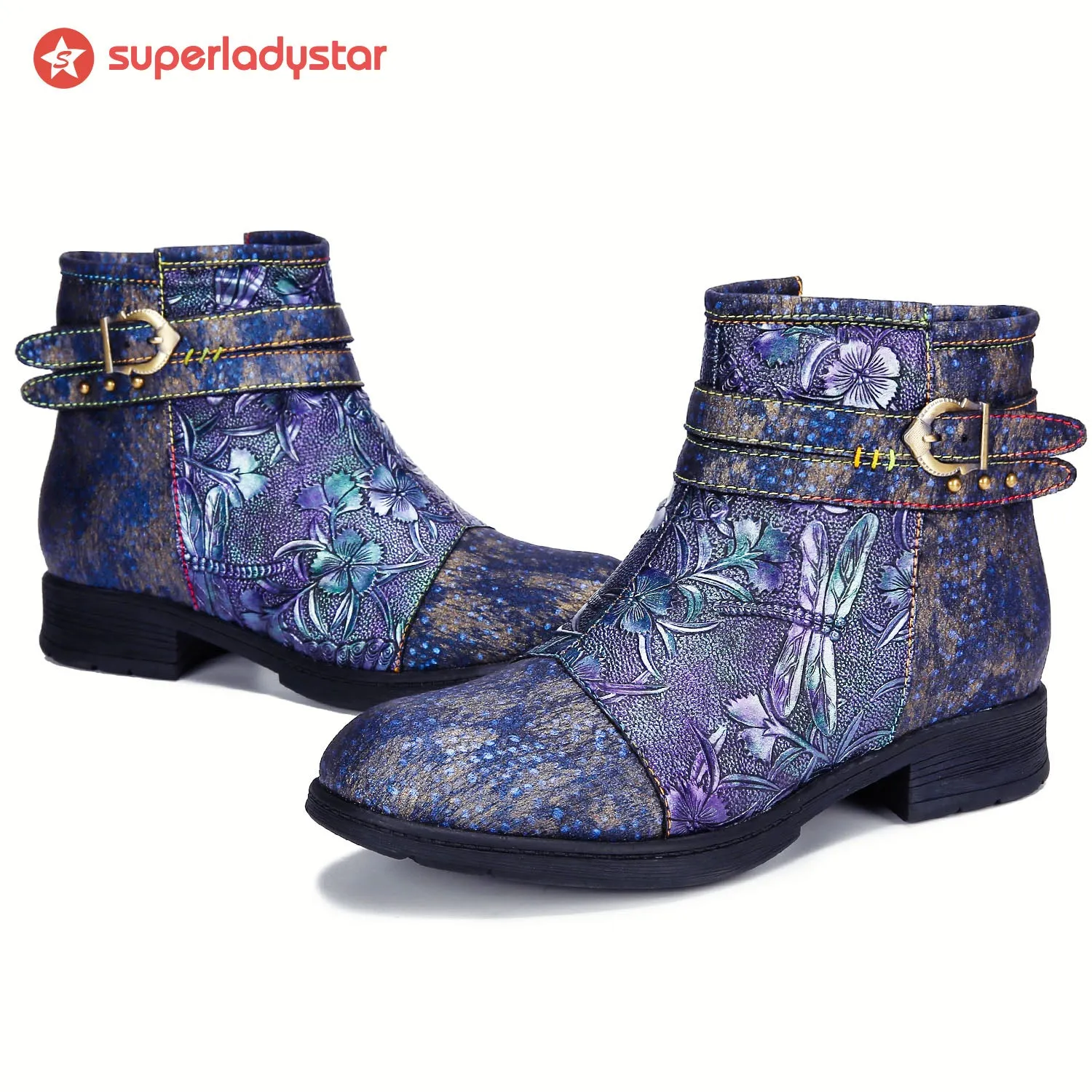 Vintage Handmade Embossed Dragonfly Flat Shoes sold by superladystar product image thumbnail 3