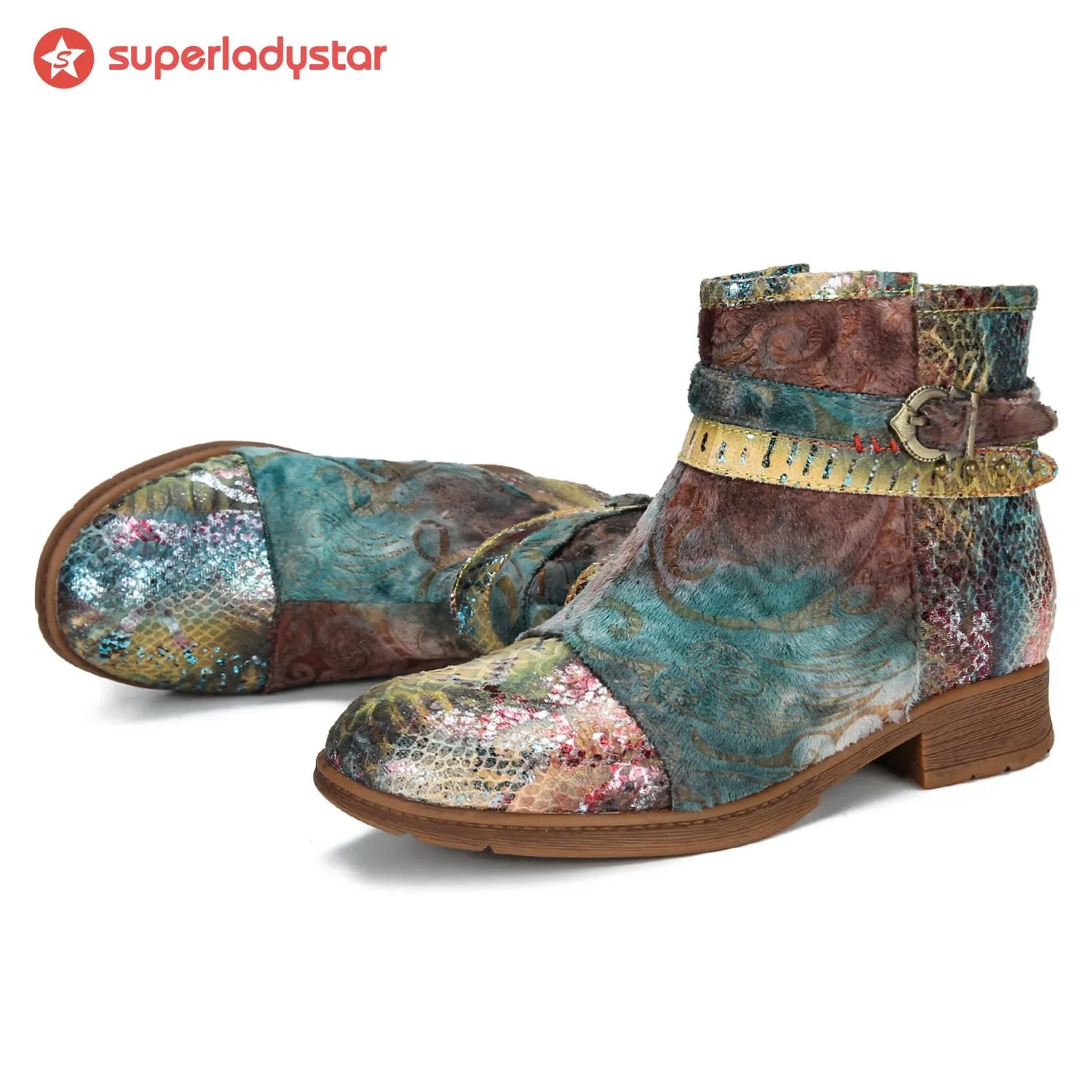 Vintage Handmade Luxe Art Decor Ankle Boots sold by superladystar product image thumbnail 2