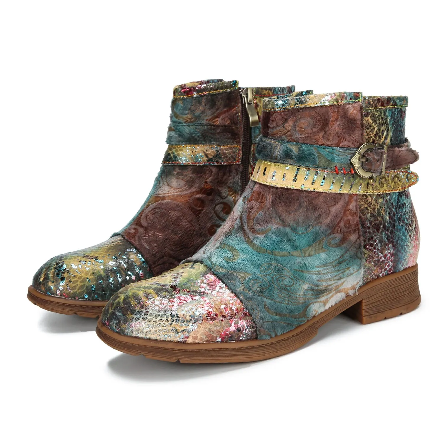 Vintage Handmade Luxe Art Decor Ankle Boots sold by superladystar