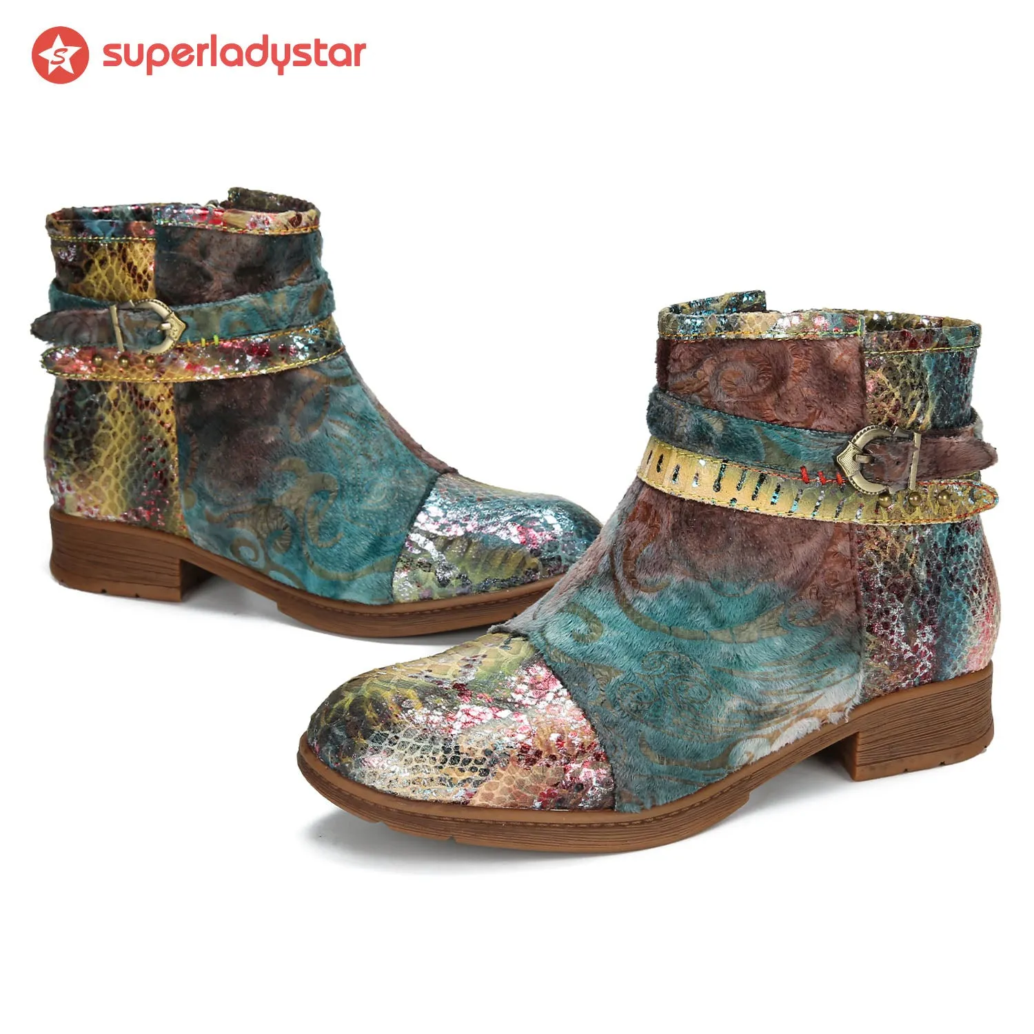 Vintage Handmade Luxe Art Decor Ankle Boots sold by superladystar product image thumbnail 3