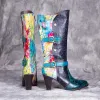 Colorful Stitching Full Mid Calf Boots sold by superladystar
