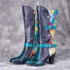 Colorful Stitching Full Mid Calf Boots sold by superladystar
