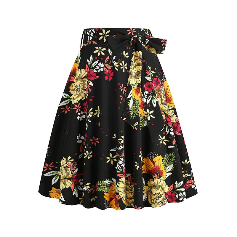 Vintage Printed Elegant Midi Skirt sold by superladystar