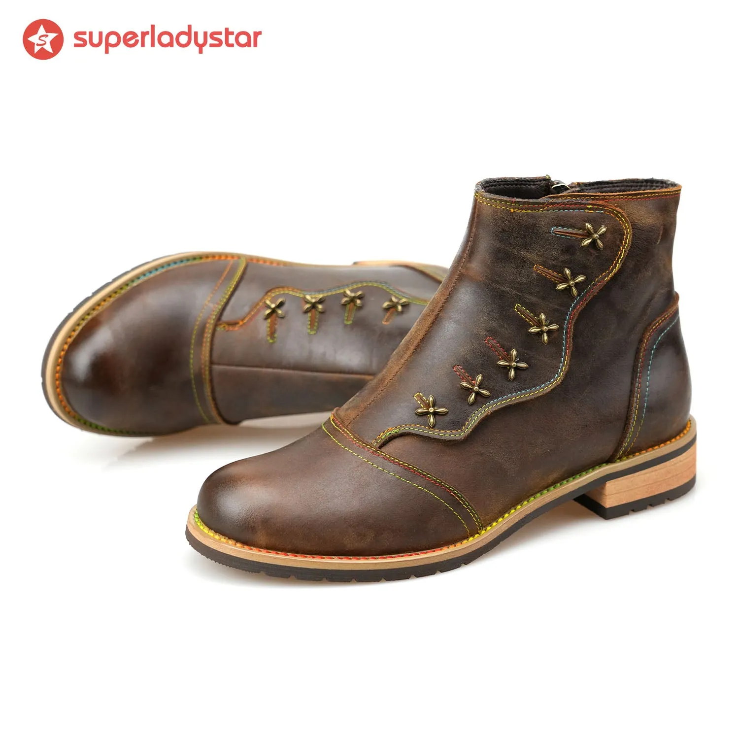 Handmade Retro Pure Color Ankle Boots sold by superladystar product image thumbnail 3