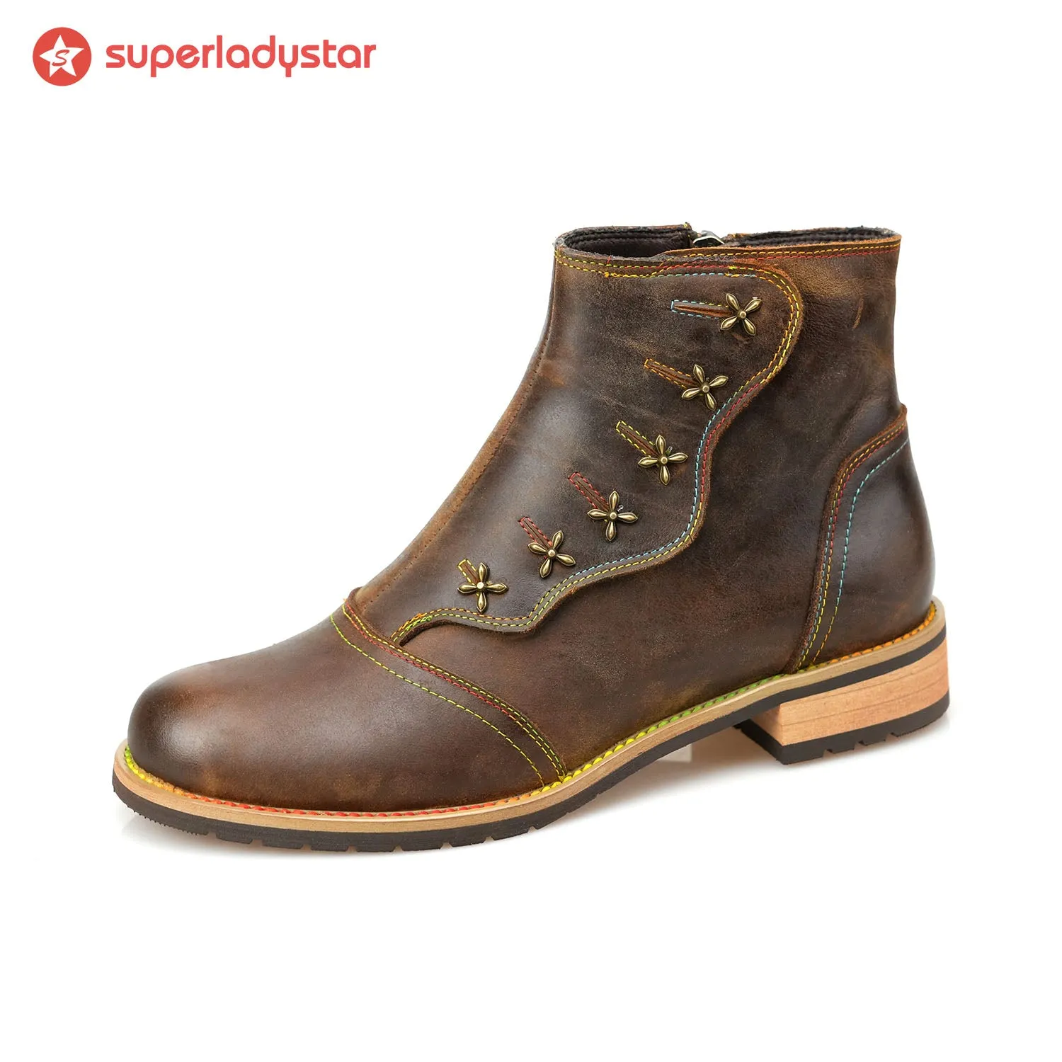Handmade Retro Pure Color Ankle Boots sold by superladystar product image thumbnail 4