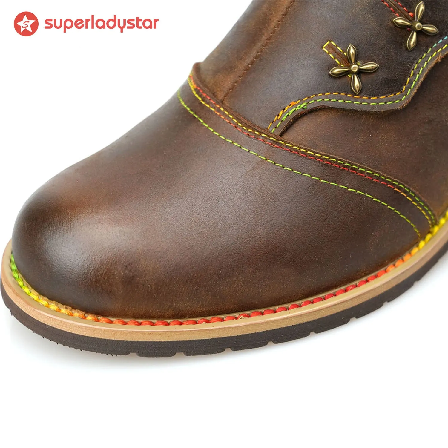 Handmade Retro Pure Color Ankle Boots sold by superladystar product image thumbnail 5