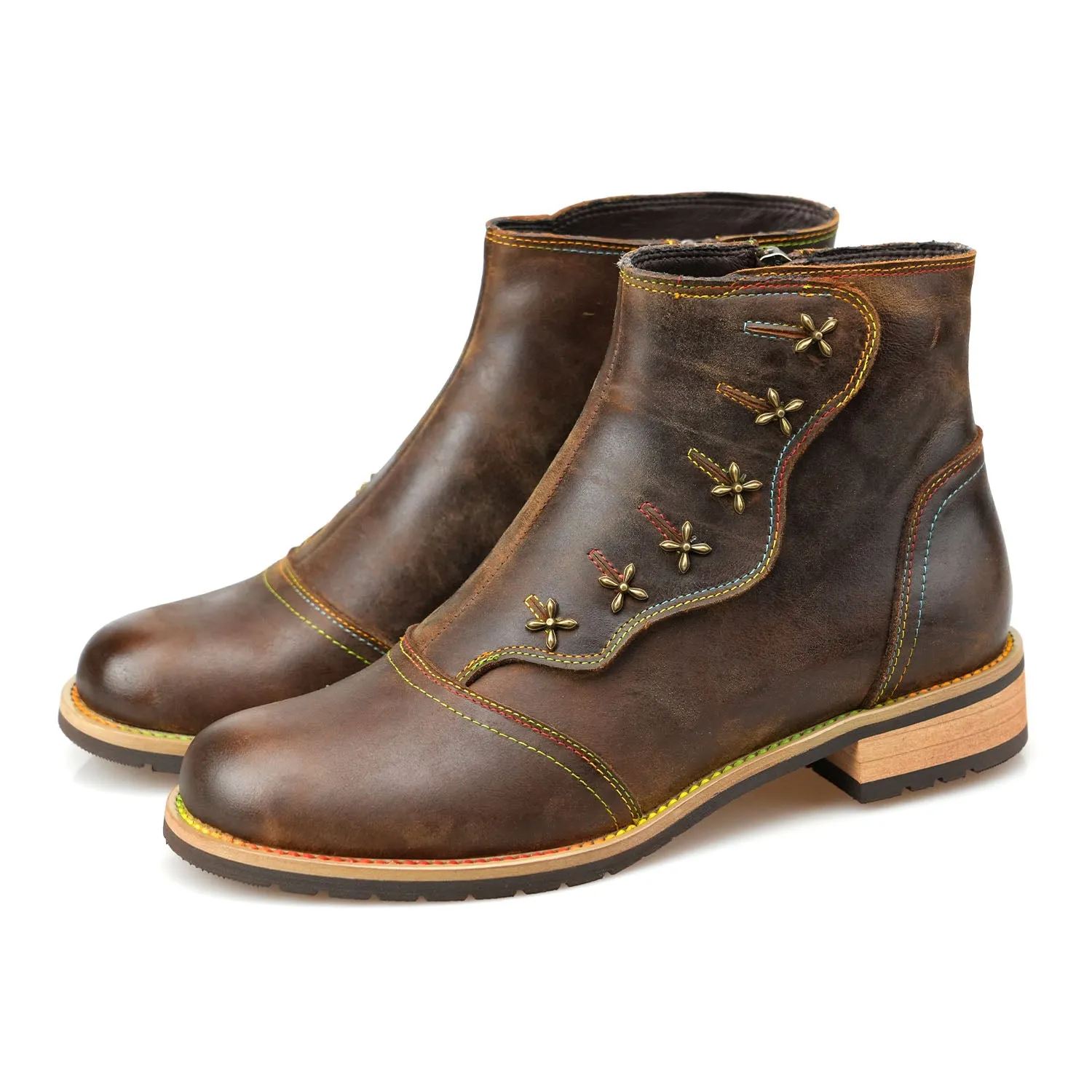 Handmade Retro Pure Color Ankle Boots sold by superladystar